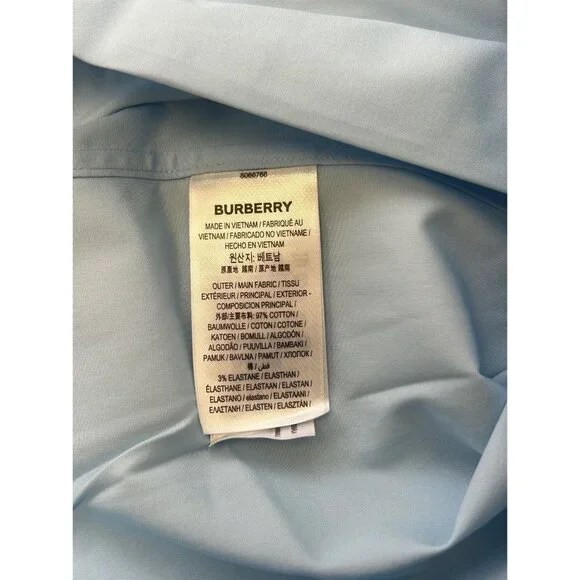 Burberry Men’s Cambridge Slim-Fit Stretch-Cotton Sport Shirt Pale Blue XXL